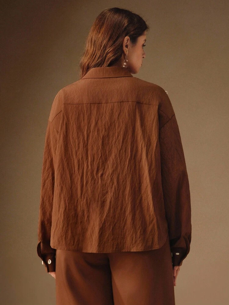 Blusa formal de manga larga con decoración de flores bordadas de alta calidad y elegante para mujer de Anewsta