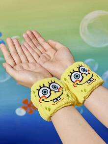SpongeBob SquarePants | SHEIN 1 个柔软吸水头带，2 个腕带，舒适方便洗脸和沐浴 - 彩色 - 查看 6