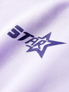 JNSQ Vêtements pour préadolescentes, robe Sweat-shirt ample à col rond et manches longues pour l'automne, robe imprimée de lettres drôles avec ceinture à nœud papillon, convient pour le port quotidien en automne et hiver, les activités extérieures, les vacances, le style de rue, les fêtes et les loisirs - Parme - Voir 5