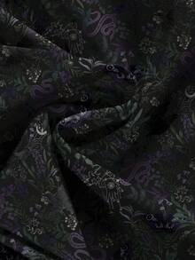 ROMWE Goth 哥特式 黑暗 恐怖 神秘 万圣节 叶子 植物 森林 眼睛 蝴蝶 鹰 女性 裙子 - 黑色 - 查看 4