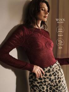 MOTF PREMIUM SLIM FIT HOLLOW OUT Jersey - Burdeos - Ver 2