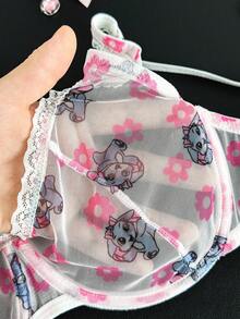 PetitDoll Áo ngực ren vá có gọng mềm mại, thoải mái cho nữ - Nhiều màu - Xem 5