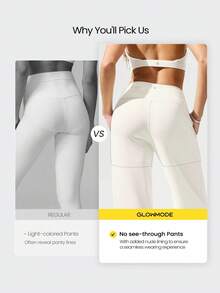 GLOWMODE 28" Softserene Modal Petite High-Waist Silky Smooth Non-See Through Side Pockets Wide Leg Pants Daily Casual Wear Fall Winter - White - View 3