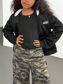 Tween Girl Casual Thermal Lined Hooded Jacket, Autumn/Winter Fall - Multicolor - View 6