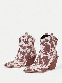 Styleloop Giày bốt nữ đế dày, tua rua đính đá, cao đến giữa bắp chân, màu đen - Nhiều màu - Xem 1