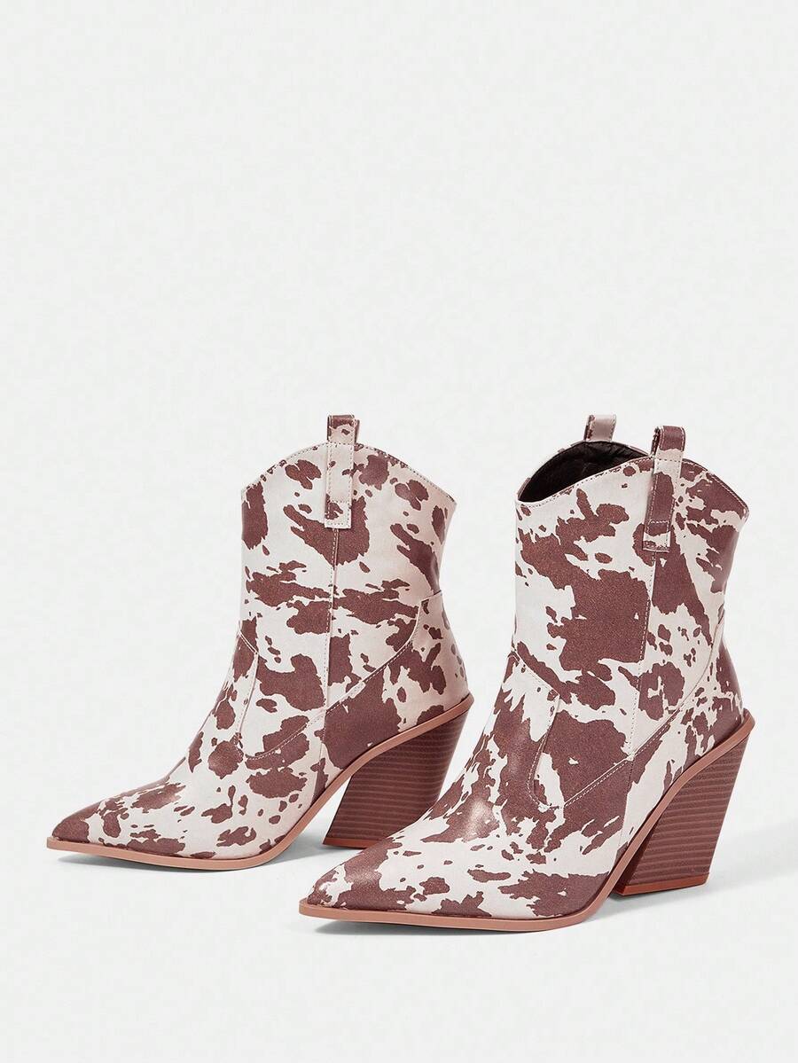 Styleloop Giày bốt nữ đế dày, tua rua đính đá, cao đến giữa bắp chân, màu đen - Nhiều màu - Xem 1