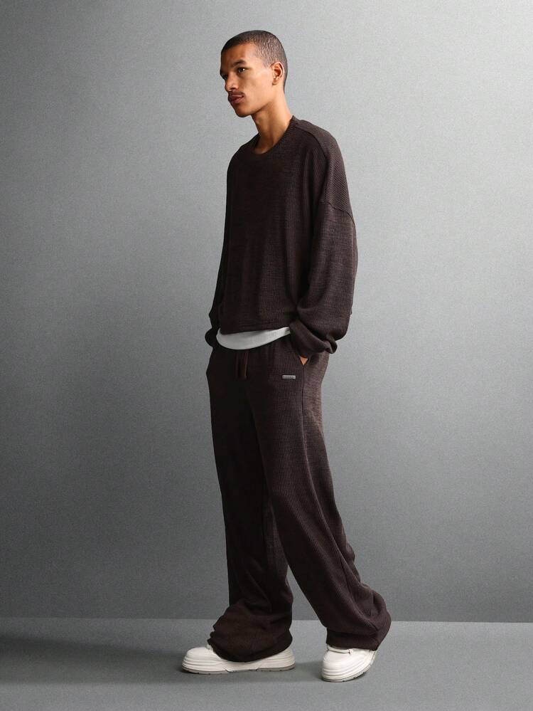 Essential Crop Fit Sweatshirt With Wide Leg Joggers