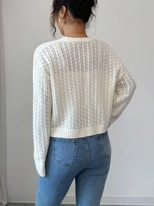 Selianne 2pcs Women's Elegant Minimalist Sweater Set, Autumn/Winter - Apricot - View 2
