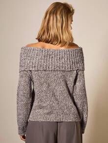 COSMINA Casual Loose Off Shoulder Long Sleeve Women Sweater In Fall/Winter - Multicolor - View 2