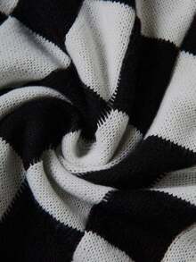 Sweetra Áo khoác cardigan dài tay kẻ caro tương phản dành cho nữ - Nhiều màu - Xem 3