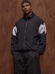 Musero Shell Nylon Zip Through Hoodless Contrast Detailing Jacket SPRING SUMMER - Blue and White - View 5