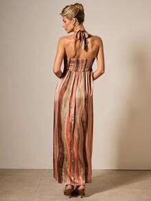 COSMINA 女式休闲开衩下摆露背系带连衣裙 - 彩色 - 查看 2