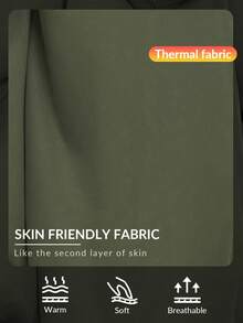 Comfylo 秋冬大码休闲纯色连帽夹克 - 軍綠色 - 查看 8