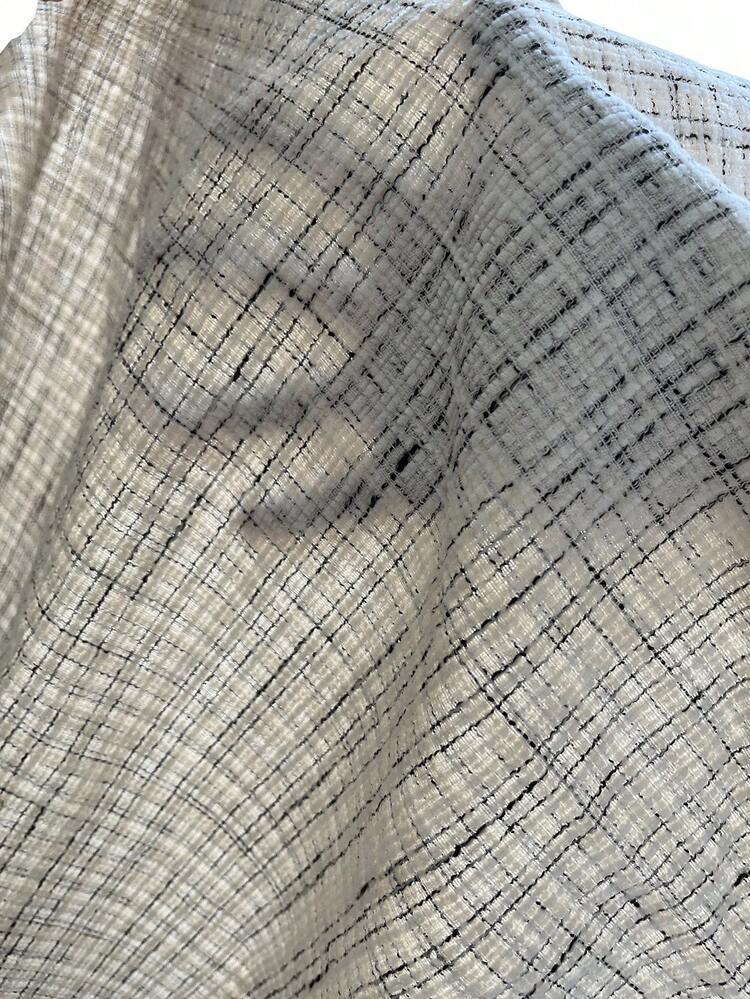 Elenzga 女士休闲前开无袖夹克，适合通勤，秋冬季 - 黑與白 - 查看 8