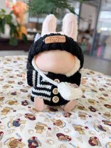 17cm Doll Clothes 3-Piece Set Knit Sweater Outfit With Hat And Bag Cute Warm Fashion Doll Clothing Cosplay Role Play Photoshoot Display Collection Gift Idea For Dollhouse Enthusiasts