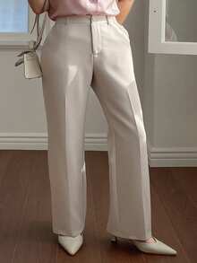 Dazy Plus 大码纯色修身西装和直筒裤，适合所有季节的女士正装裤秋季