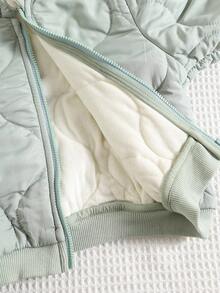 SHEIN 男婴小熊连帽外套，保暖内衬，休闲百搭，适合秋冬季节，男婴，我的第一个圣诞节，万圣节秋季男婴外套，婴儿外套，冬季婴儿服装 - 彩色 - 查看 10