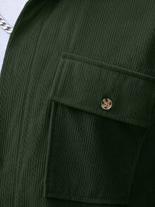 Manfinity CasualCool 2件套男士灯芯绒工作长袖衬衫和裤子，秋季服装