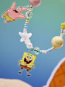 SpongeBob SquarePants | SHEIN Cute Cartoon Ocean Vacation Mobile Phone Lanyard Cell Phone Pendant  Phone Chain Handmade Beaded Starfish Shell Patrick Gary