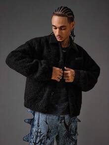 ROMWE MEN Casual Veste décontractée unie pour hommes, automne/hiver