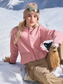 In My Nature Áo khoác lông cừu ngoài trời cho nữ, Áo khoác ngoài trời màu hồng phấn cho nữ, Áo khoác mùa đông Áo khoác giữ nhiệt dày ấm, Áo khoác mùa đông Áo khoác thường ngày & ngoài trời cho nữ Áo khoác đi bộ đường dài ngoài trời Áo khoác thường ngày cho nữ, Áo khoác giữ nhiệt, Áo khoác mùa thu đông, Áo khoác dày GIỮ ẤM, Áo khoác mùa đông Áo khoác thể thao nữ Áo khoác trắng - Hồng - Xem 5