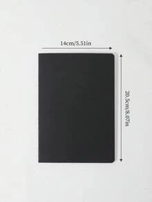 SHEIN 1 件纯色简约笔记本，软封面宽横线日记本，纸张厚实，专业办公笔记本，适合书写、规划和日常使用 - 黑色 - 查看 11