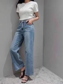 DAZY Light Wash Blue Slim Straight Ankle Length Jeans, All Season - Dark Wash - View 2