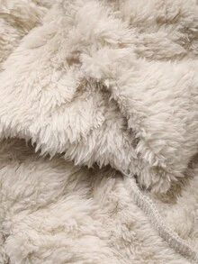 DAZY 女士加厚抓绒宽松蓬松睡衣套装，秋冬服装，舒适保暖 - 卡其色 - 查看 10