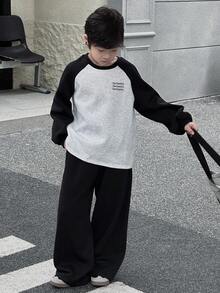 DAZY 2pcs Tween Boys Casual Long Sleeve Sweatshirt And Loose Pants Set Fall - Black - View 6