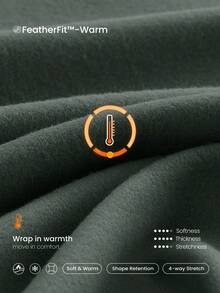 GLOWMODE Fleece Slim Fit Warm Hip Length Long-Sleeve Top With Thumbholes Running Jogging Hiking Gym Training Daily Active Wear - Green - View 3