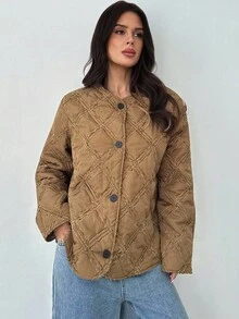 Firerie Jachetă elegantă jacquard ușoară pentru femei, colecție nouă de toamnă - Maro ruginiu - Vizualizare 12