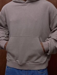 Musero Oversized Long Sleeve Hooded Pullover Washed Hoodie Fall/SPRING SUMMER - Camel - View 6