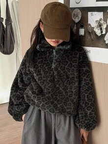 Dazy Kids 青少年女孩日常休闲运动衫 - 灰色 - 查看 1