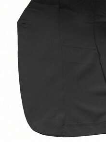 EMERY ROSE Solid Single Button Vest Blazer & Pants - Black - View 6