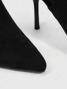 CUCCOO SZL Botines de tacón de aguja de punta fina con parte trasera abierta para mujer - Negro - Ver 6