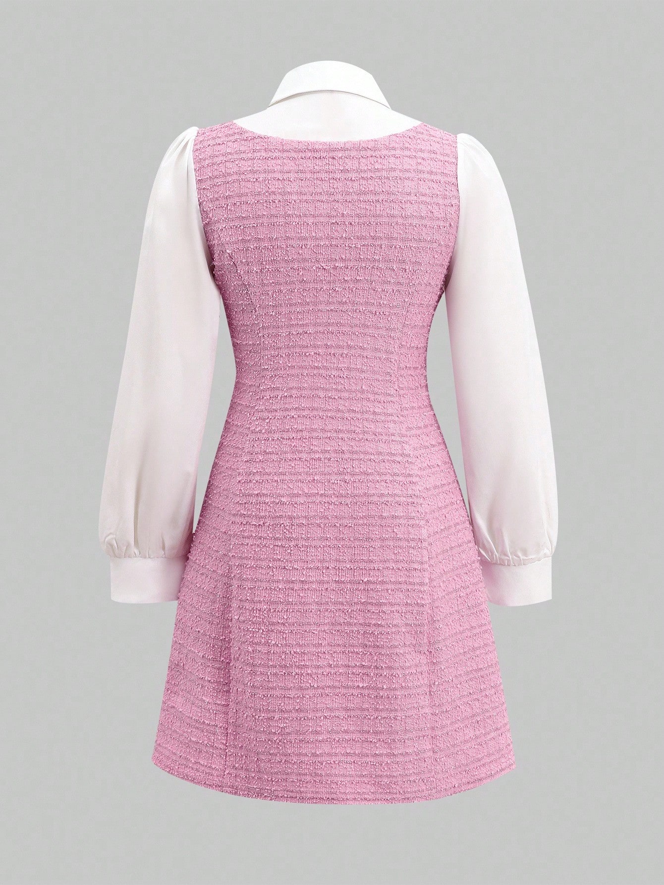 فستان بياقة وأكمام طويلة مريح وبسيط للفتيات المراه...