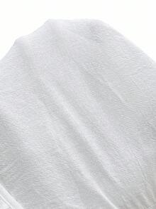 EMERY ROSE 大码女式夏季假日白色蕾丝拼接长款带口袋连衣裙