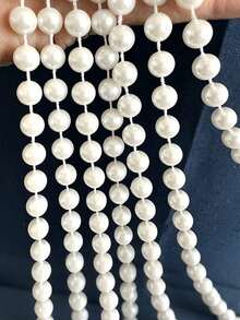 Kit com 2 Cordões de Pérolas Artificiais de Luxo (2m e 10m de Comprimento) | Guirlanda de Pérolas Artificiais, Corrente de Pérolas Redondas para Arco de Casamento, Painel de Fundo, Cortina, Chá de Panela, Festa de Aniversário e Decoração de Festas | Materiais para Artesanato DIY, Corte no Tamanho Ideal sem Desfiar, Reutilizável, Decoração Elegante para Casa | Atacado em Grande Quantidade, Qualidade Premium