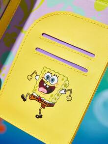 SpongeBob SquarePants | SHEIN 1 件 PU 皮革卡通图案护照夹，可放置护照、登机牌，包含 2 个卡槽，适合男士、女士、青少年、旅行， - 黃色 - 查看 5