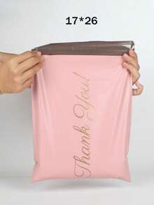 SHEIN 100pcs Slogan Graphic Packing Bag, Simple Multi-Purpose Packing Bag For School, Office Back To School - Pink - View 17