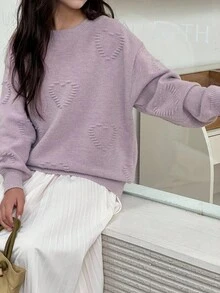 DAZY 青少年女孩日常休闲毛衣，秋季 - 紫色 - 查看 1