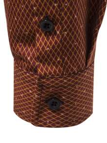 Manfinity Mode Men's Plaid Long Sleeve Single-Breasted Casual/Business Shirt - Burnt Orange - View 5