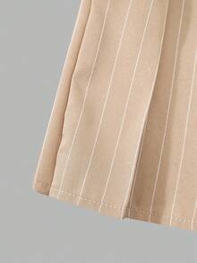 Falda mini plisada de rayas casual para niñas preadolescentes, verano - Multicolor - Ver 2