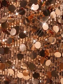 SHEIN BAE 秋冬纯酒红色亮片细肩带修身优雅露背连衣裙，适合派对、活动、节日、正式场合、鸡尾酒会 - 酒紅色 - 查看 7