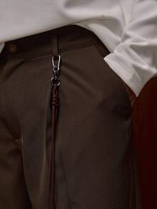 Musero Quần ống rộng lửng có chi tiết khóa cài, kiểu dáng thu đông/xuân hè. - màu nâu - Xem 6