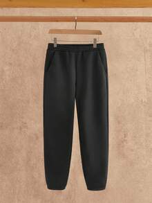 Manfinity NXTstreet 男士骑士刺绣半拉链连帽衫和运动裤休闲运动服套装，秋季服装，冬季服装 - 灰色 - 查看 8