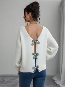 Momance 女式闪亮蝴蝶结孕妇毛衣