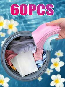 SHEIN 1SET 30/60/90/120/480PCS  Laundry Detergent Sheets Powerful Stain Remover For Underwear Clothing Cleaning Bubble Paper