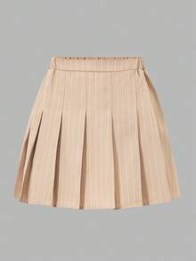 Falda mini plisada de rayas casual para niñas preadolescentes, verano - Multicolor - Ver 5