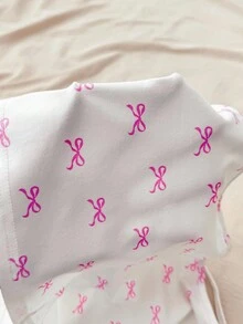 少女春夏情人节家居服，清新少女风/美式风格，蕾丝蝴蝶结白色吊带背心和超短裤纽扣套装，女童睡衣套装，女童夏季睡衣套装，少女睡衣套装，可爱睡衣套装，蝴蝶结睡衣套装，女童夏季睡衣睡衣套装，吊带蝴蝶结两件套，女童夏季套装，可爱睡衣套装，蝴蝶结印花两件套 - 粉色 - 查看 9